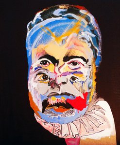 50 store forfattere i historien: Ernest Hemingway, 2015 (olie og akryl på lærred) af Benoit Erwann Boucherot