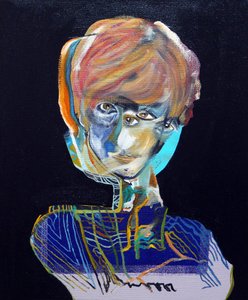 50 store forfattere i historien: Françoise Sagan, 2015 (olie og akryl på lærred) af Benoit Erwann Boucherot