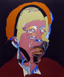 50 store forfattere i historien: Simone de Beauvoir, 2015 (olie og akryl på lærred) af Benoit Erwann Boucherot