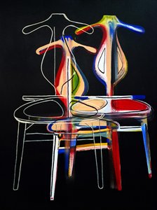Chaiselongue efter Hans J. Wegner, 2021 (olie og akryl på blandet lærred)