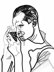 Entre-deux 12, 2022 (akryl på papir) af Benoit Erwann Boucherot