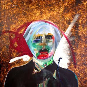 Surportræt : Andy Warhol  Sébastien, 2005 (olie og bladguld på lærred) af Benoit Erwann Boucherot