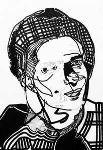 Surportræt: Simone de Beauvoir, 2019 (akryl på papir)