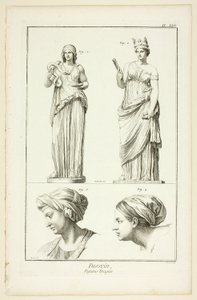 Design: Draperede figurer, fra Encyclopédie af Benoit Louis Prevost