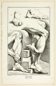 Design: Ben og fødder, fra Encyclopédie af Benoit Louis Prevost