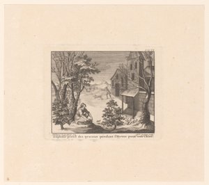 Daphnis op vogeljacht om vinteren Daphnis tager fugle om vinteren for at se Chloe (titel på objektet) af Benoît Audran (I)