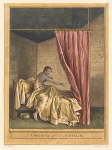 Manden og loppen (Manden med lopper) af Benoît Louis Prévost after Jean Baptiste Oudry