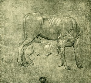 Ko og kalv, midten af slutningen af det 15. århundrede, 1943. af Benozzo Gozzoli