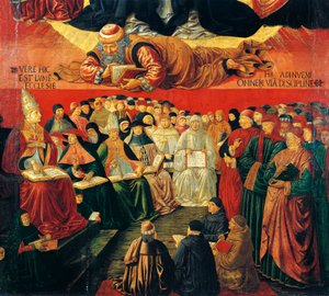 Arabisk filosof Averroes, detalje fra Triumph of St Thomas Aquinas af Benozzo di Lese di Sandro Gozzoli