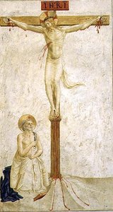 Korsfæstelse med St. Dominic (fresko) af Benozzo di Lese di Sandro Gozzoli