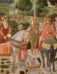 Piero de Medici (1416-69) som Caspar, detalje fra The Procession of the Magi, ca. 1459-60 af Benozzo di Lese di Sandro Gozzoli