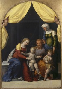 Hellig familie med spædbarnet Saint John og Saint Elizabeth, ca. 1520 af Benvenuto Tisi da Garofalo