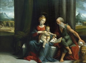 Madonna and Child og St. Jerome, ca. 1530