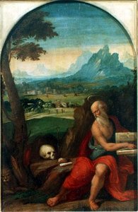Sankt Jerome (panel) af Benvenuto Tisi da Garofalo
