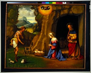 Hyrdernes tilbedelse (panel) af Benvenuto Tisi da Garofalo