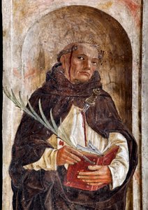 Repræsentation af Sankt Peter af Verona (Peter af Verona) Fresco af Bernardino Butinone (1435-1507) 1482-1486 Basilica of Santa Maria delle Grazie Milan Italien
