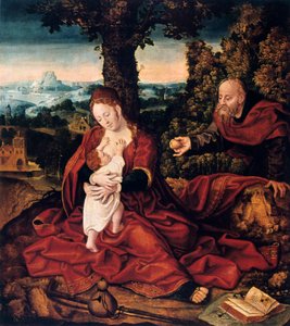 Resten på flugten til Egypten, 1500-tallet. af Bernard van Orley