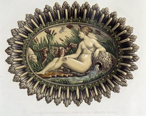 The Nymph of Fontainebleau - Keramisk fad, i "The work of Bernard Palissy" af C. Delange og C. Borneman, Paris