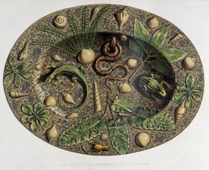Plate à reptiles - Plate céramique, i "" The work of Bernard Palissy"" af C. Delange og C. Borneman, Paris