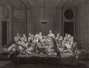 Jesus Kristus og apostlene ved den sidste nadver. (Print) af Bernard (after) Picart