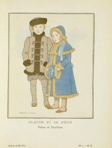 Claude og hans søster - Pelisse og Douilette af Bernard Boutet de Monvel