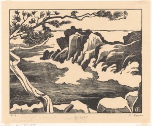 Klippekysten ved Saint-Raphaël af Bernard Essers (signed by artist)
