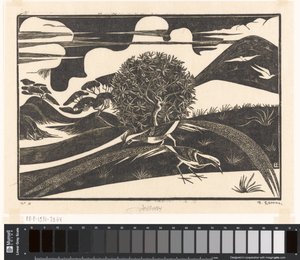 To fasaner i et bakket landskab af Bernard Essers (signed by artist)