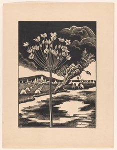 Svaneblomst i et landskab af Bernard Essers (signed by artist)