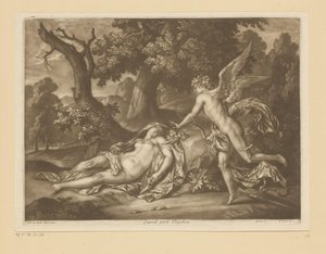 Cupido en Psyche Amor og psyke (titel på objekt) af Bernard Lens (II)