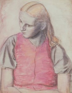 Portræt af kunstnerens kone, ca. 1926 (blyant og akvarel)