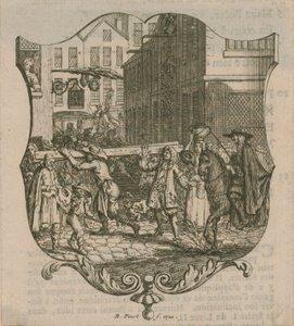 En scene fra London, dateret 1720 af Bernard Picart