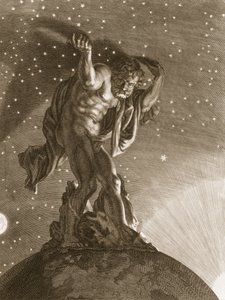 Atlas støtter himlen på sine skuldre, 1731 af Bernard Picart