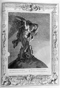 Atlas støtter himlen på sine skuldre, 1733 af Bernard Picart