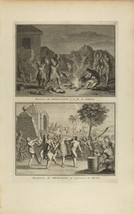 Mexicanernes fortvivlelse i slutningen ... / Mexicanernes glæde ... af Bernard Picart