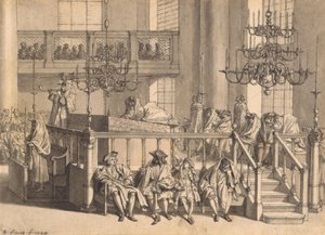 Jødisk nytår i den portugisiske synagoge i Amsterdam af Bernard Picart