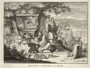 Wizards and Wizards of China, fra religiøse ceremonier og skikke for alle verdens folk, pub. 1736 af Bernard Picart