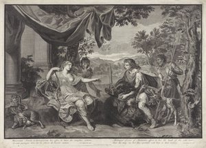 Meleager giver den kaledonske ornes hoved til Atalanta History of Meleager (serietitel) af Bernard Picart