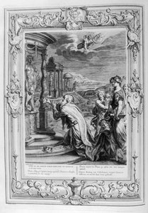 Oenus King of Calydon ofrer et offer til guderne (gravering) af Bernard Picart