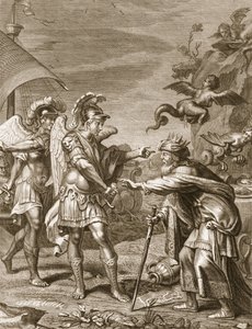Phineus bliver befriet fra harpierne af Calais og Zethes, 1731 af Bernard Picart