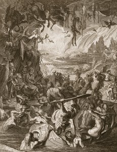 Helvedes scene, 1731 af Bernard Picart