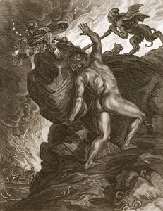 Sisyfos skubber sin sten op ad et bjerg, 1731