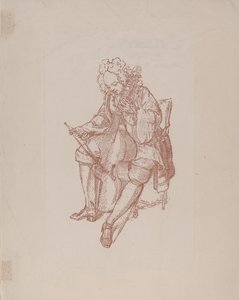 The Bass Viol Player, 1707 af Bernard Picart