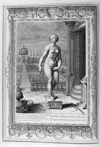Skulpturen af Pygmalion (gravering) af Bernard Picart