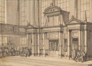 Lovens glæde i den portugisiske synagoge i Amsterdam af Bernard Picart
