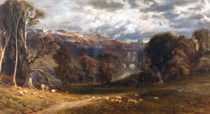 Udsigt over Knaresborough (akvarel og bodycolour)