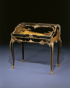 Louis XIV skrå skrivebord, ca. 1750 (ormolu-monteret japansk lak & lak Martin) af Bernard van (attr. to) Risenburgh II