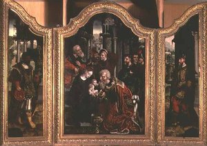 Tilbedelse af Magi (olie) af Bernard van Orley