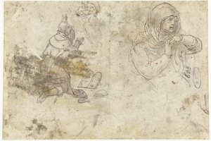 Moses og en sørgende Maria eller Maria Magdalene af Bernard van Orley