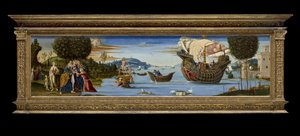 The Beloved of Enalus Sacrificed to Poseidon and Spared, c.1512 (tempera, olie & bladguld på træ)