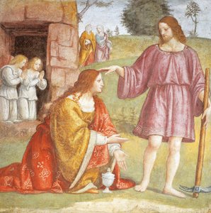 Italien, Milano, Saint Maurice al Monastero Maggiore kirke, Kristus opstanden viser sig for Maria Magdalena af Bernardino Luini